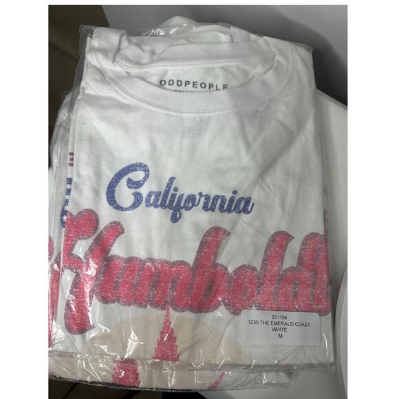 NWT Recycled Karma California Humboldt White & Pink T-Shirt Sz M - Picture 4 of 4